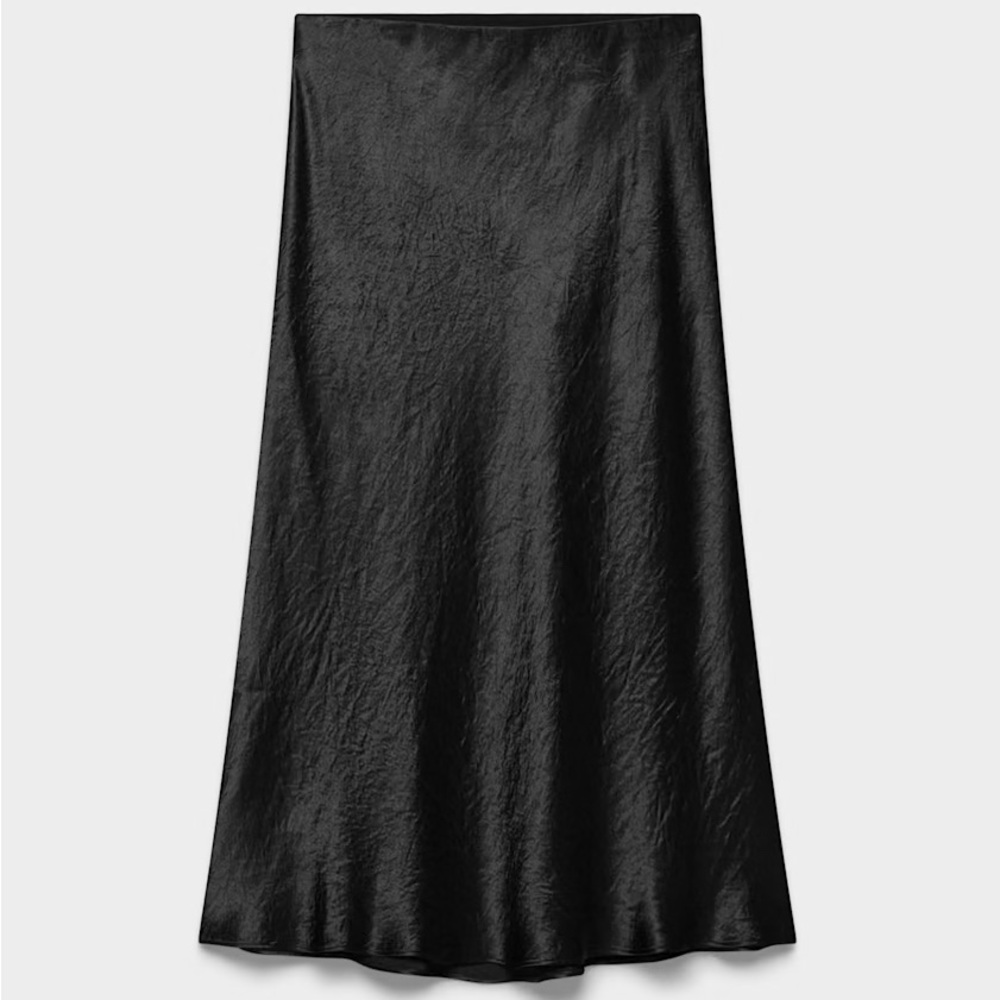 Aritzia Black Babaton Slip Satin Midi Skirt
